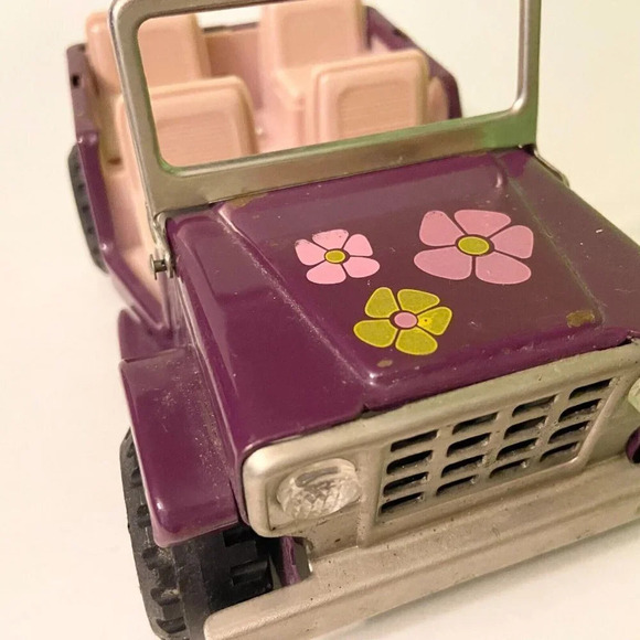 Vintage Buddy L Purple  Flower Power Jeep 6 Inch Long Toy Incomplete - Picture 14 of 14